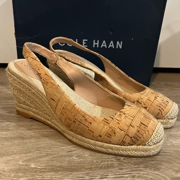 Cole Haan Women's 8.5 Slip On Slingback Espadrille Wedge Pumps Grandfoam - Picture 2 of 9